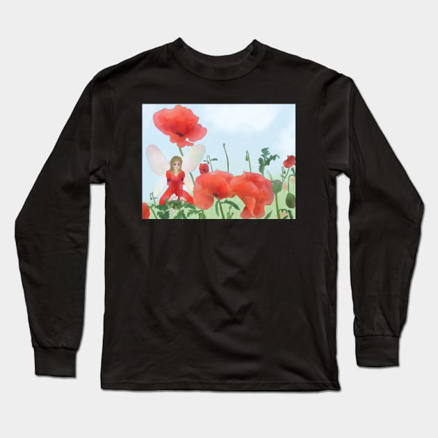 Elfe im Mohn Long Sleeve T-Shirt by Blumchen